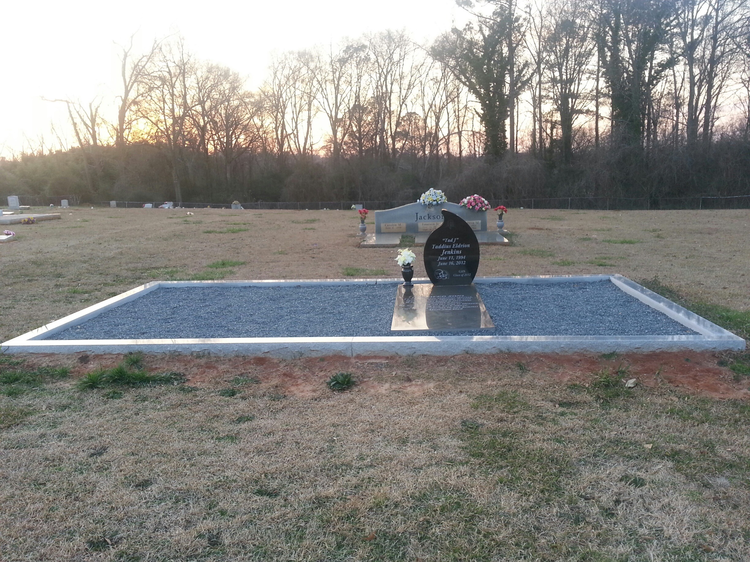 grey granite coping wall for family plot