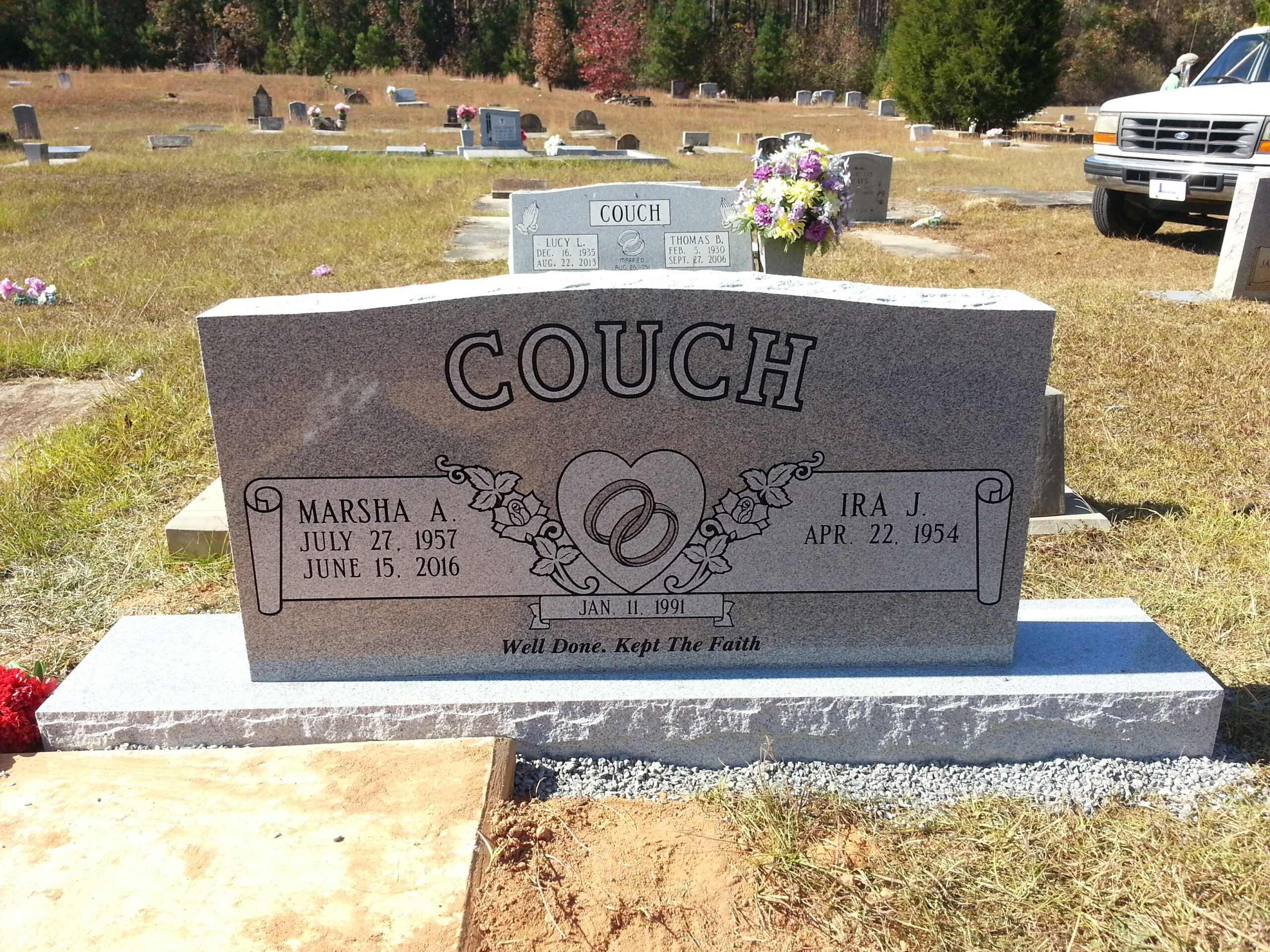 grey granite companion monument