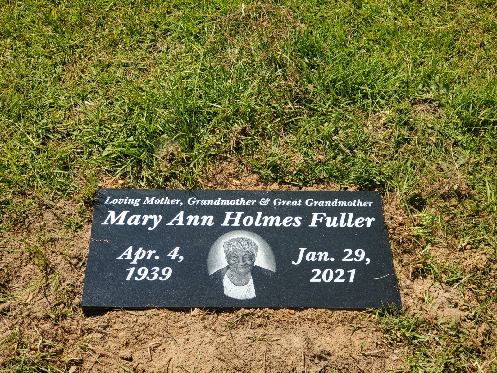 flat black granite headstone