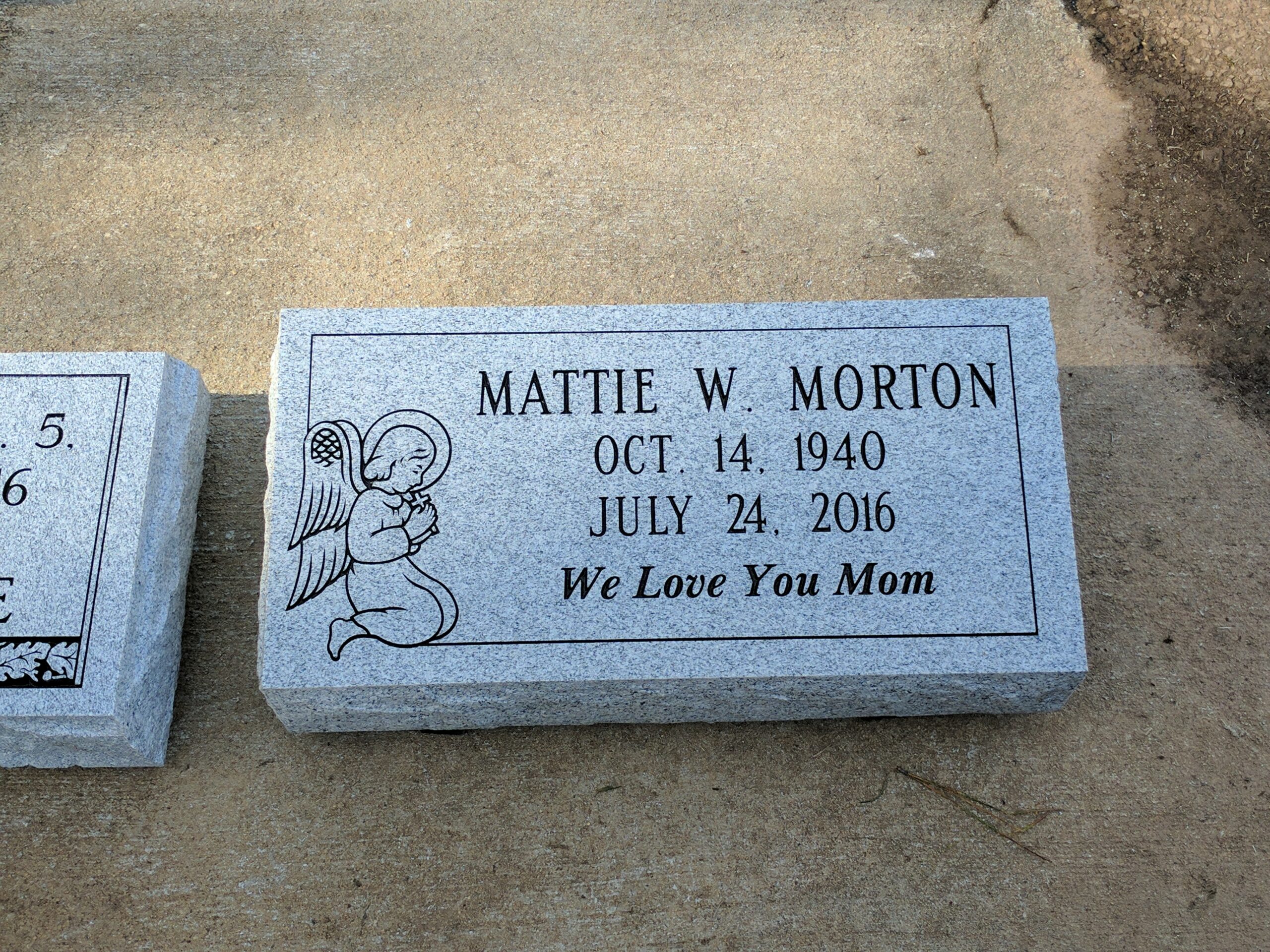 grey granite bevel headstone